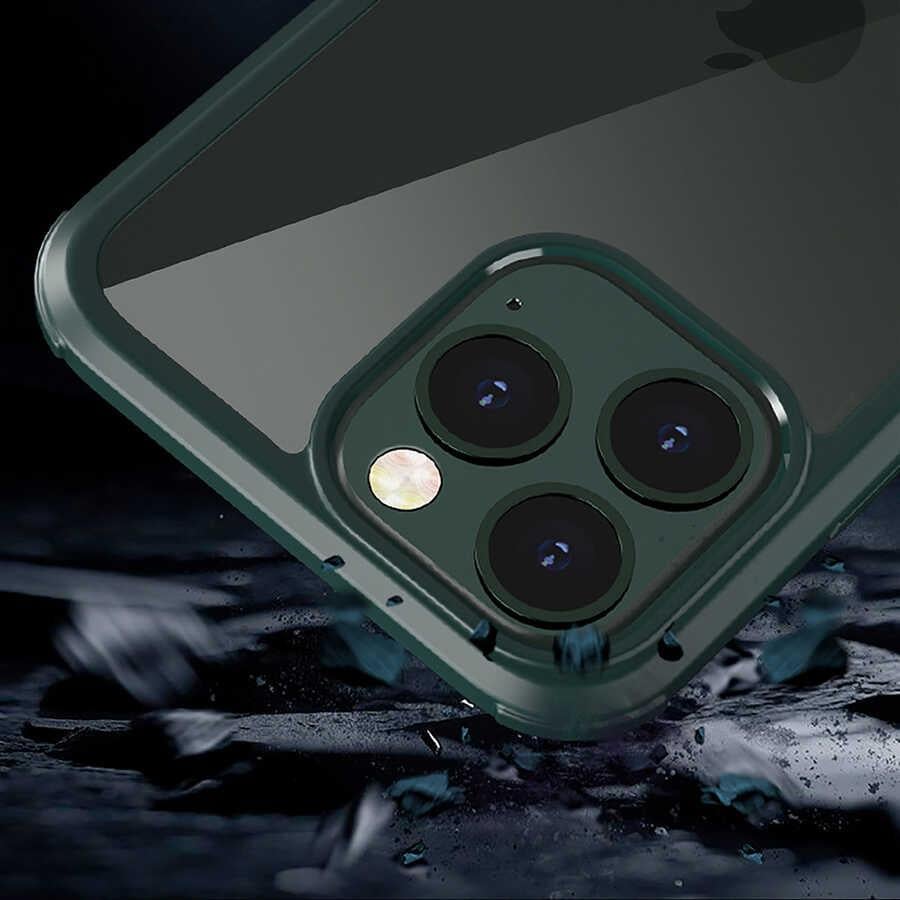 Apple iPhone 13 Pro Max Kılıf Zore Dor Silikon Temperli Cam Kapak