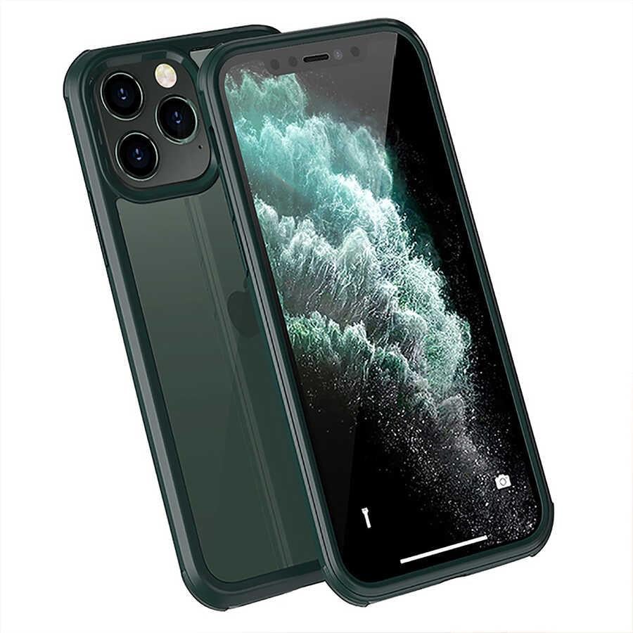 Apple iPhone 13 Pro Max Kılıf Zore Dor Silikon Temperli Cam Kapak