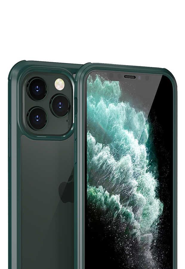 Apple iPhone 13 Pro Max Kılıf Zore Dor Silikon Temperli Cam Kapak