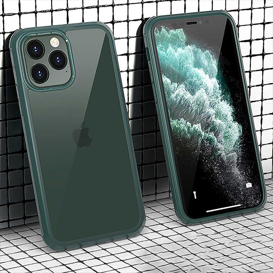 Apple iPhone 13 Pro Max Kılıf Zore Dor Silikon Temperli Cam Kapak