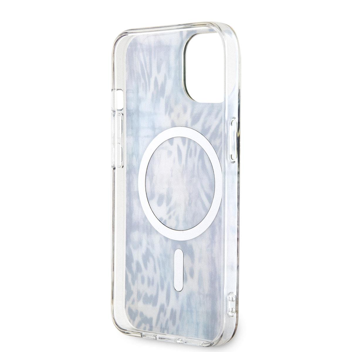Apple iPhone 14 Kılıf GUESS Magsafe Şarj Özellikli Leopar Desenli Kapak
