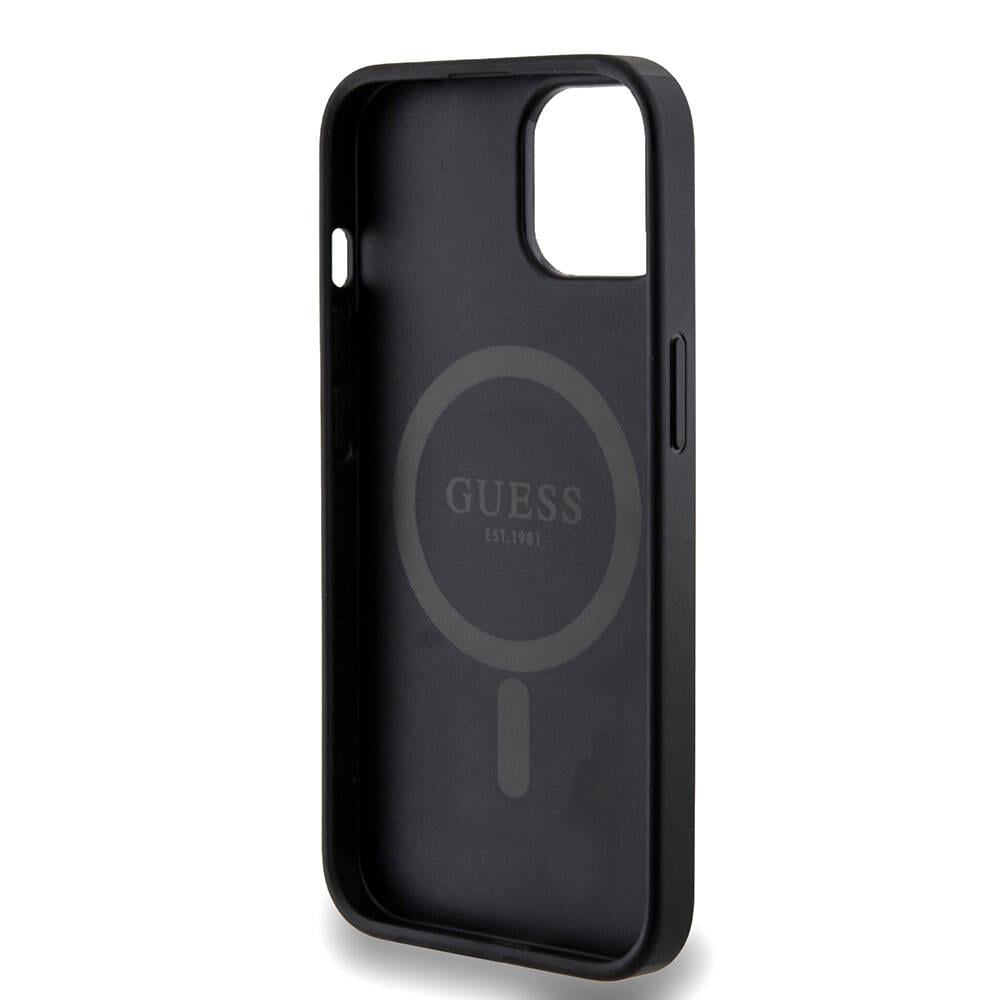 Apple iPhone 14 Kılıf Guess Orjinal Lisanslı Magsafe Şarj Özellikli 4G Desenli Yazı Logolu Kapak