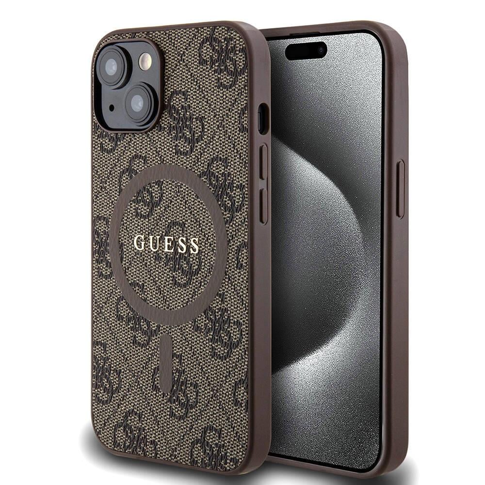 Apple iPhone 14 Kılıf Guess Orjinal Lisanslı Magsafe Şarj Özellikli 4G Desenli Yazı Logolu Kapak