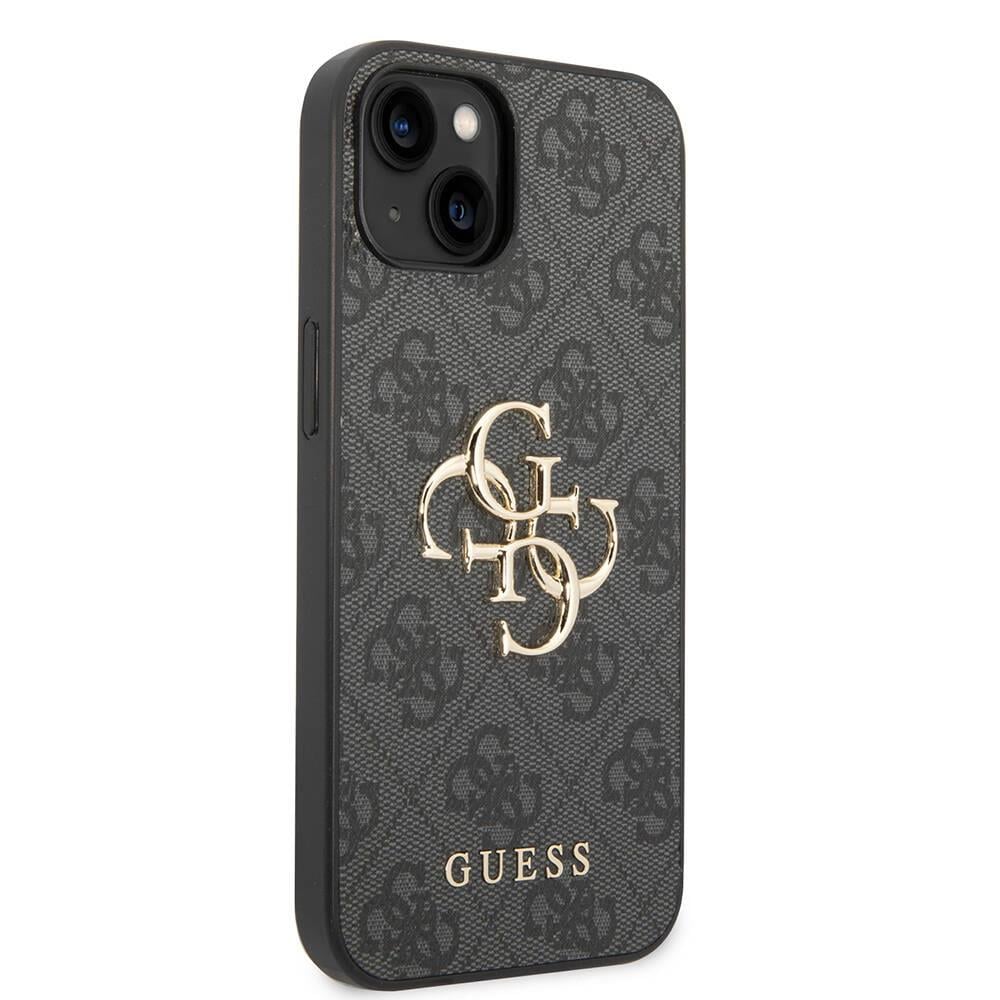 Apple iPhone 14 Kılıf Guess PU Deri Büyük Metal Logo Dizaynlı Kapak