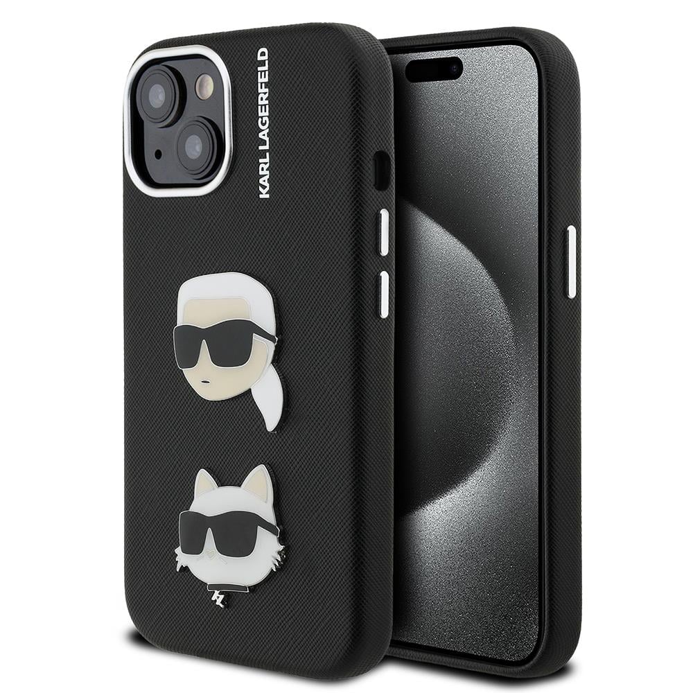 Apple iPhone 14 Kılıf Karl Lagerfeld Orjinal Lisanslı K&C Heads Pin Kapak