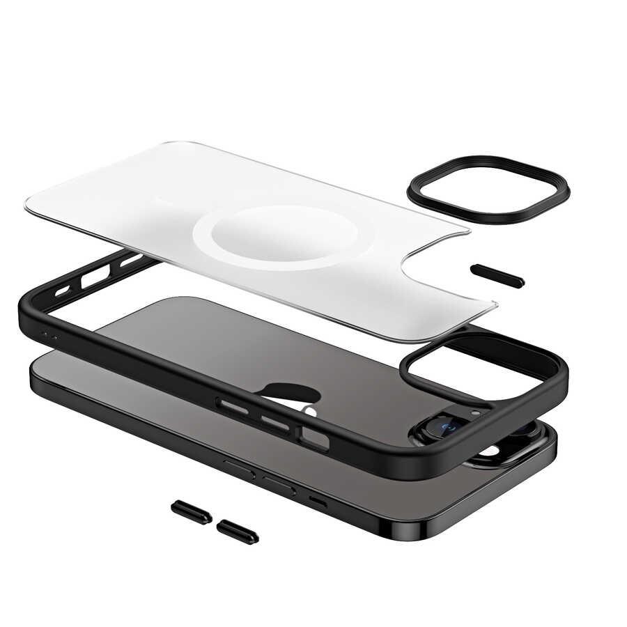 Apple iPhone 14 Kılıf Wireless Şarj Özellikli Zore Hibrit Magsafe Kapak
