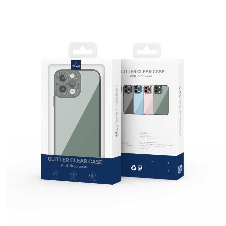Apple iPhone 14 Plus Kılıf ​​​​​Wiwu GCC-105 Lens Korumalı Renkli Kenar Arkası Şeffaf Multicolor Kapak