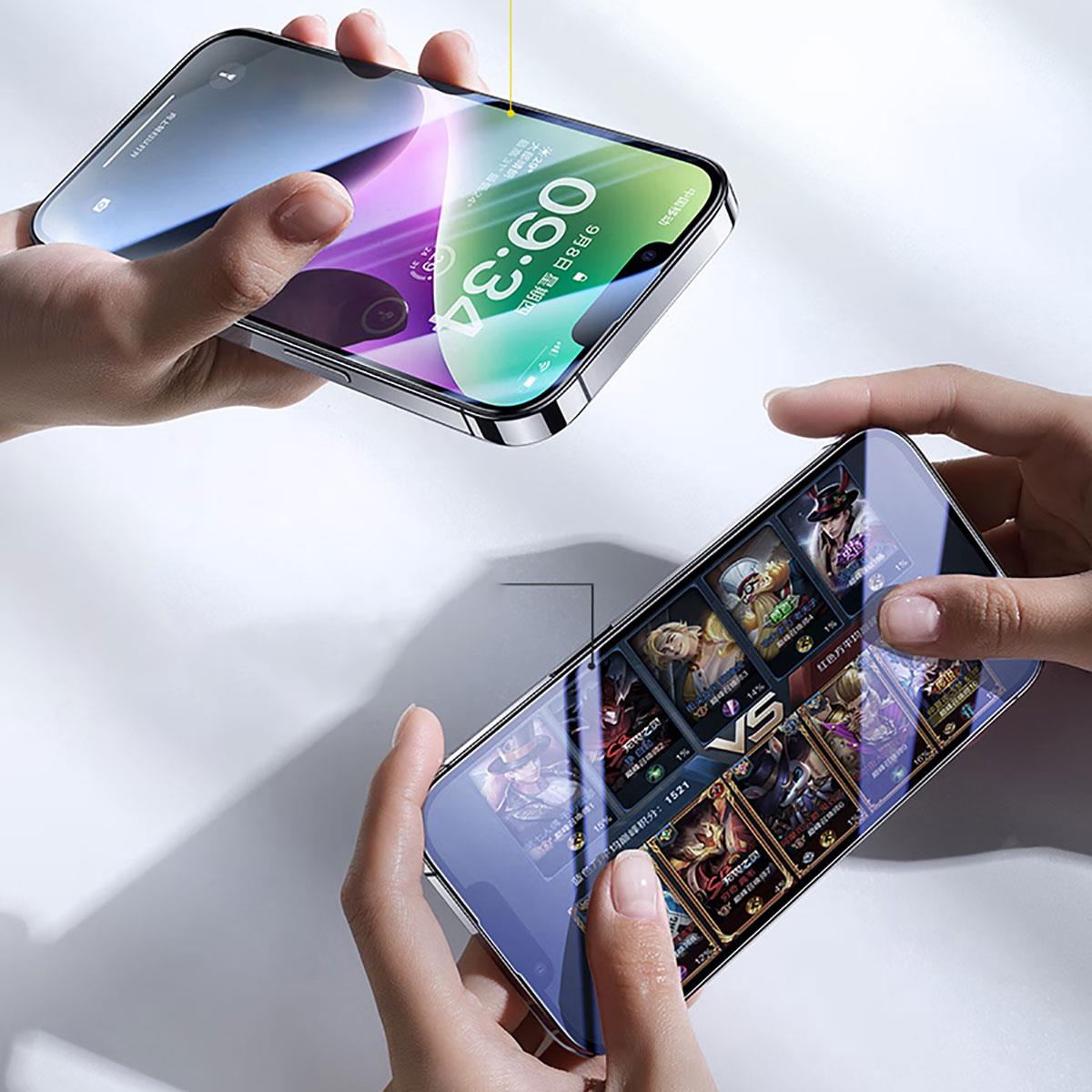 Apple iPhone 14 Plus Wiwu CZ-003 Mavi Işık Teknolojili Hidrofobik ve Oleofobik Parlama Önleyici Cam Ekran Koruyucu