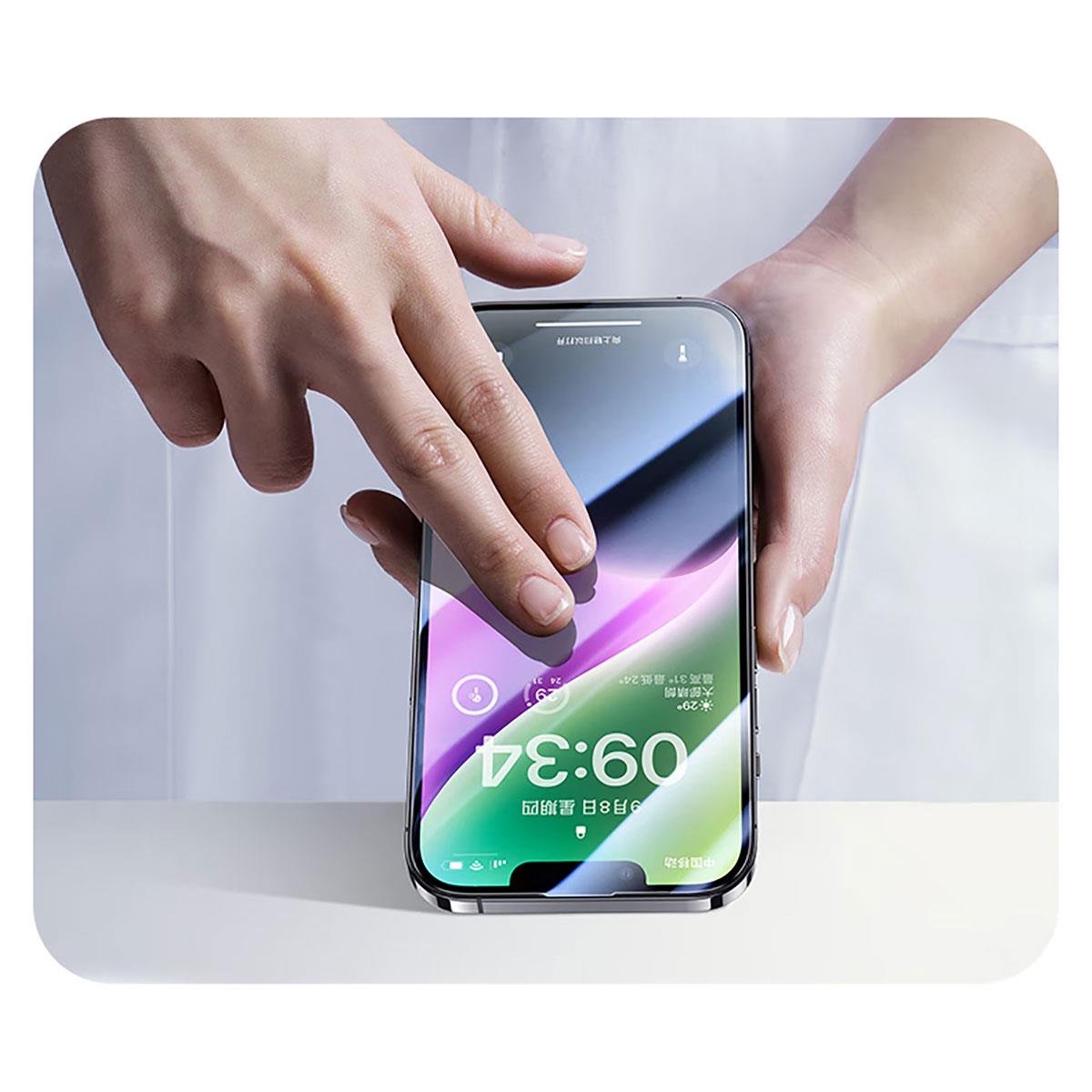 Apple iPhone 14 Plus Wiwu CZ-003 Mavi Işık Teknolojili Hidrofobik ve Oleofobik Parlama Önleyici Cam Ekran Koruyucu