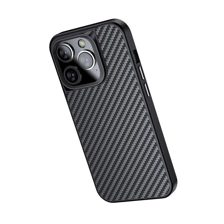 Apple iPhone 14 Pro Kılıf Aramid Karbon Fiber Magsafe Özellikli Wlons Radison Kapak