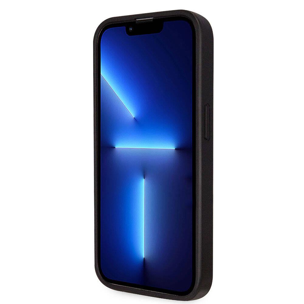 Apple iPhone 14 Pro Kılıf Guess Orjinal Lisanslı PU Deri Taşlı Üçgen Logo 4G Desenli Kapak
