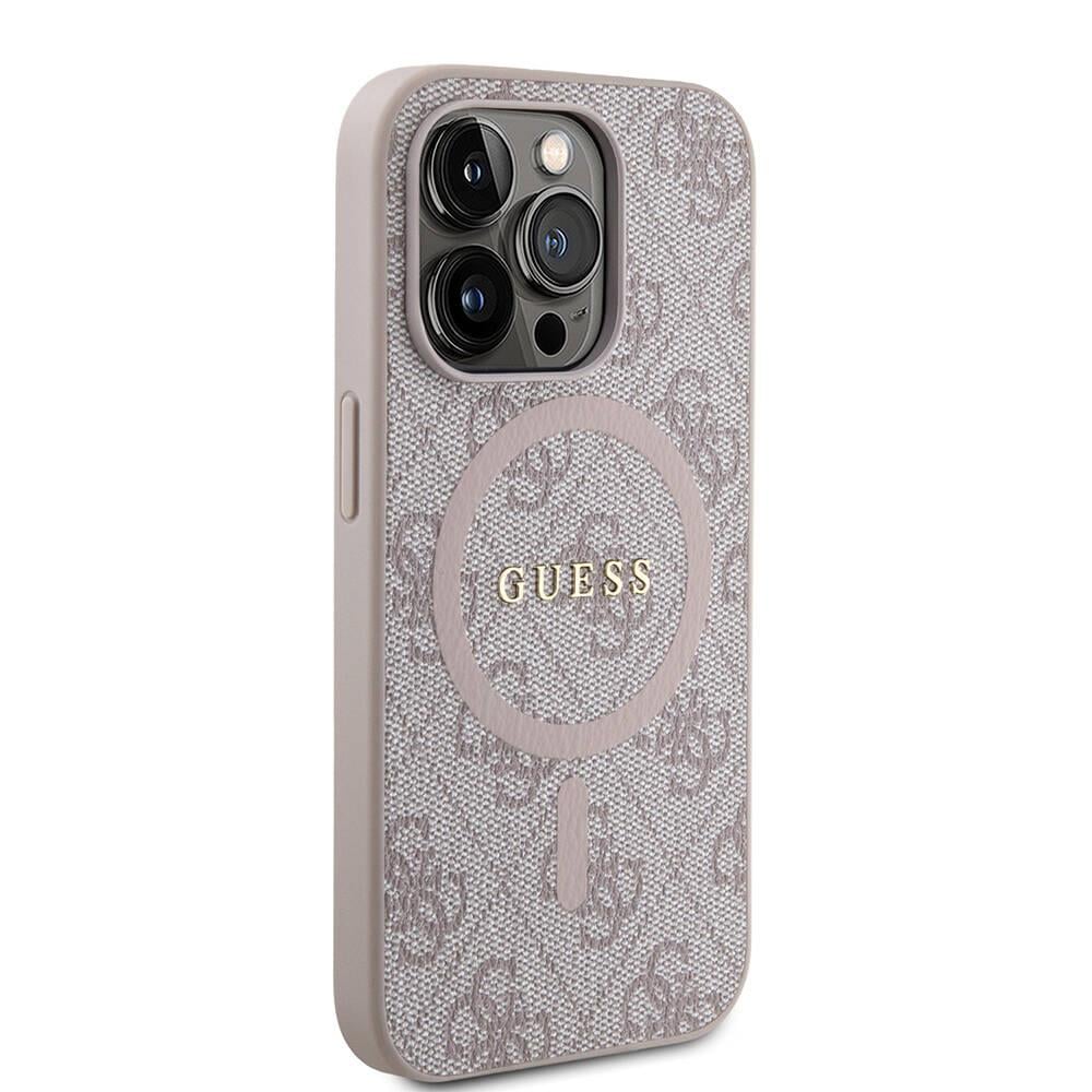 Apple iPhone 14 Pro Kılıf Guess Orjinal Lisanslı Magsafe Şarj Özellikli 4G Desenli Yazı Logolu Kapak