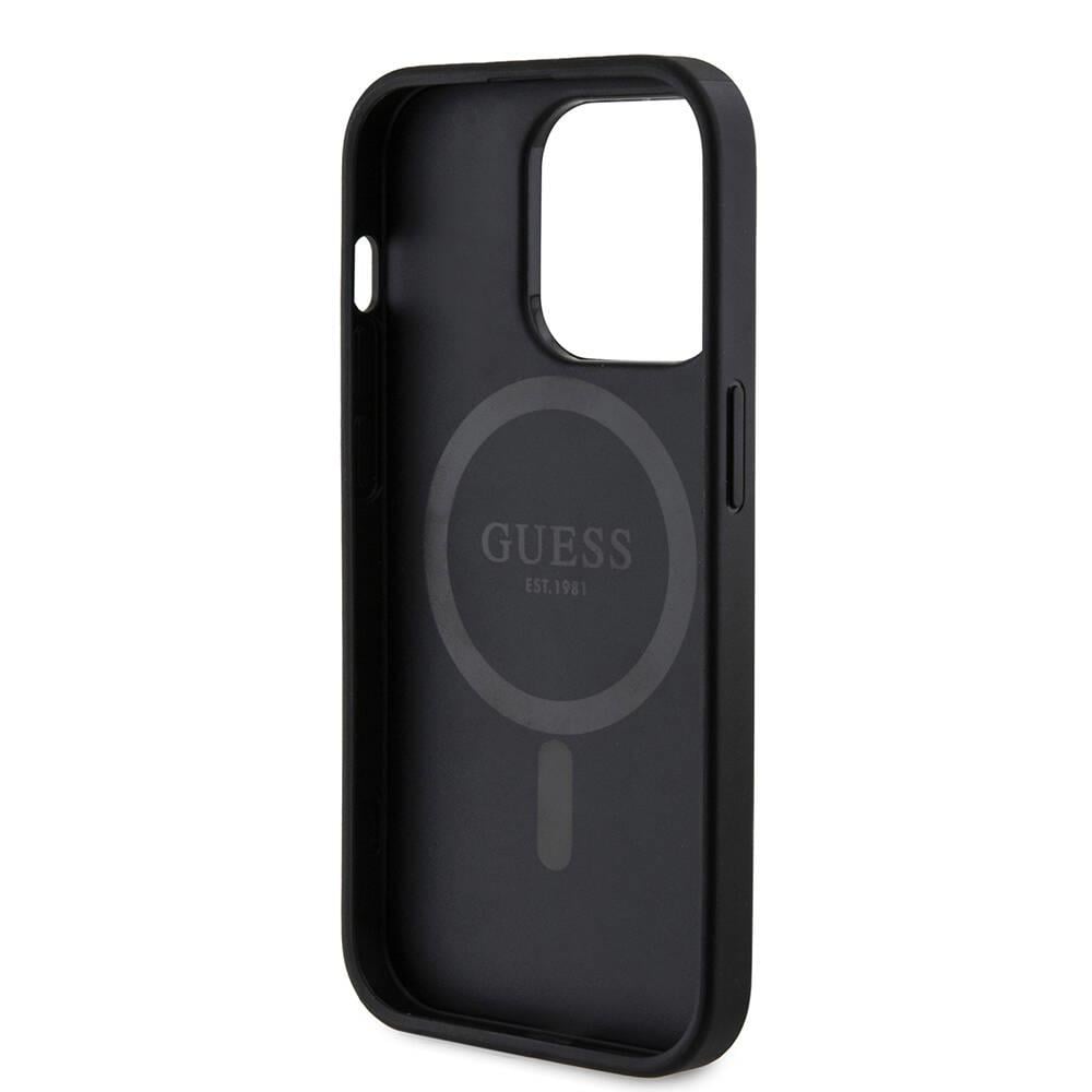Apple iPhone 14 Pro Kılıf Guess Orjinal Lisanslı Magsafe Şarj Özellikli 4G Desenli Yazı Logolu Kapak