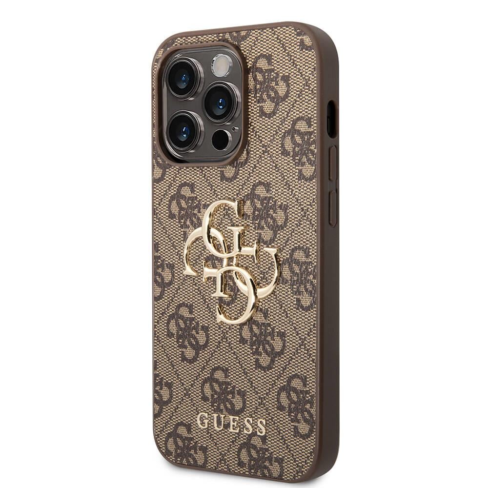 Apple iPhone 14 Pro Kılıf Guess PU Deri Büyük Metal Logo Dizaynlı Kapak