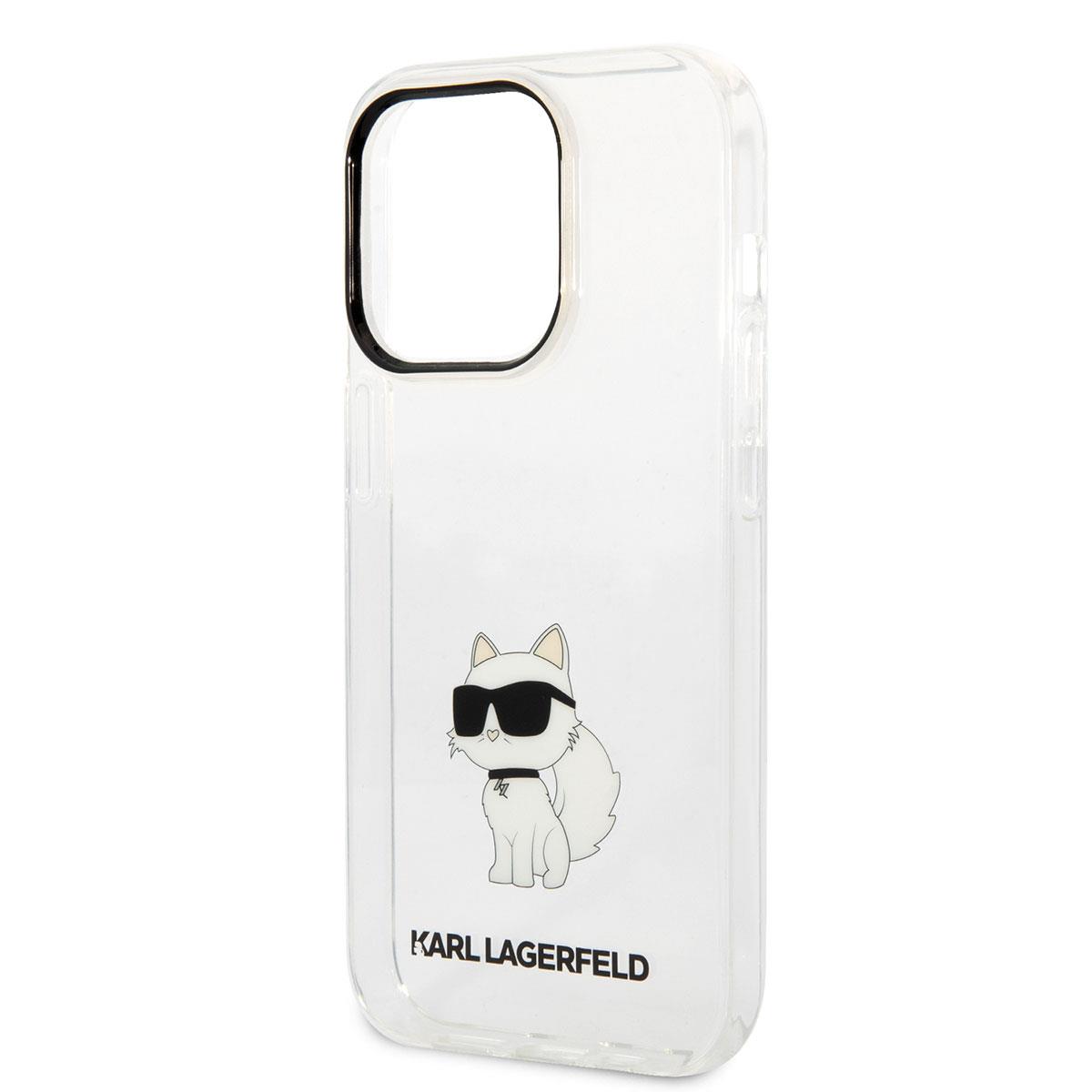 Apple iPhone 14 Pro Kılıf Karl Lagerfeld Transparan Choupette Dizayn Kapak