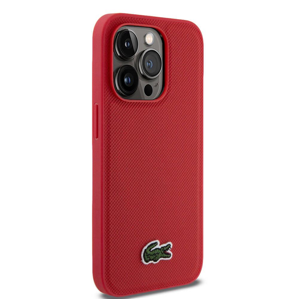 Apple iPhone 14 Pro Kılıf Lacoste Orjinal Lisanslı PU Pike Desenli Arka Yüzey İkonik Timsah Dokuma Logolu Kapak