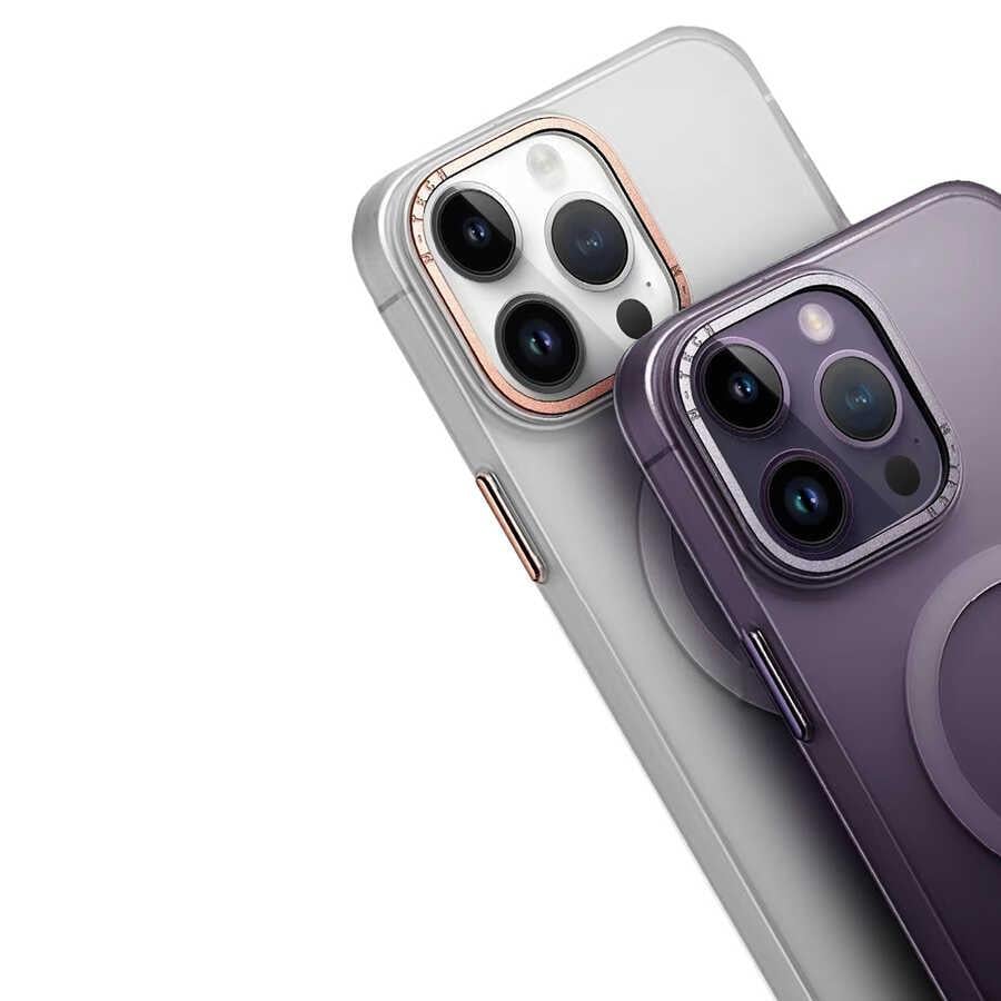 Apple iPhone 14 Pro Kılıf Magsafe Şarj Özellikli Buzlu Sert PC Zore Tuval Kapak
