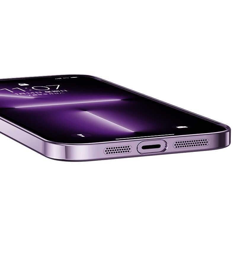 Apple iPhone 14 Pro Kılıf Sert PC Renkli Çerçeveli Zore Riksos Kapak