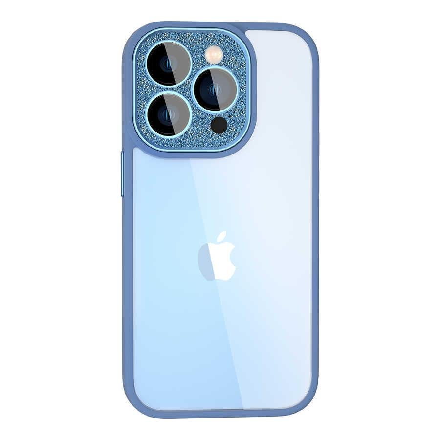 Apple iPhone 14 Pro Kılıf ​​​​​Wiwu GCC-105 Lens Korumalı Renkli Kenar Arkası Şeffaf Multicolor Kapak