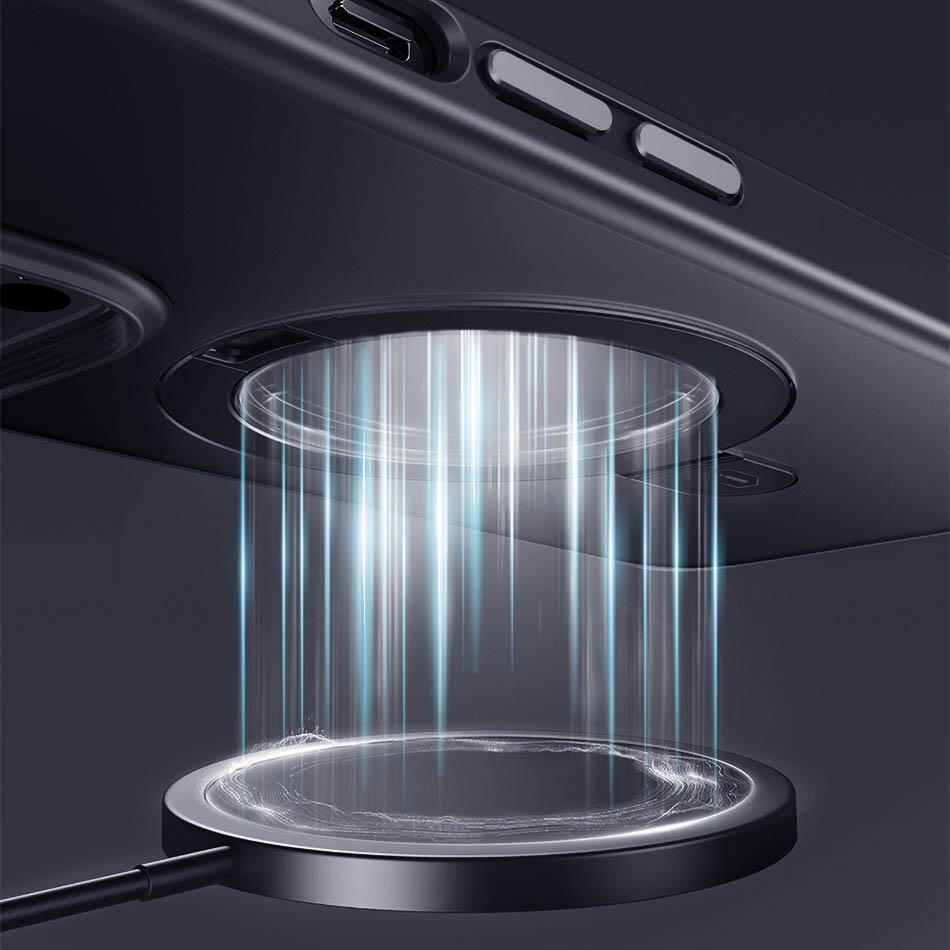 Apple iPhone 14 Pro Kılıf Wiwu ZMM-010 Magsafe Şarj Özellikli Parmak İzi Bırakmayan Mat Transparan Standlı Kapak