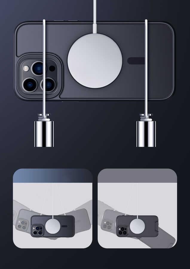 Apple iPhone 14 Pro Max  Kılıf Wireless Şarj Özellikli Zore Hibrit Magsafe Kapak