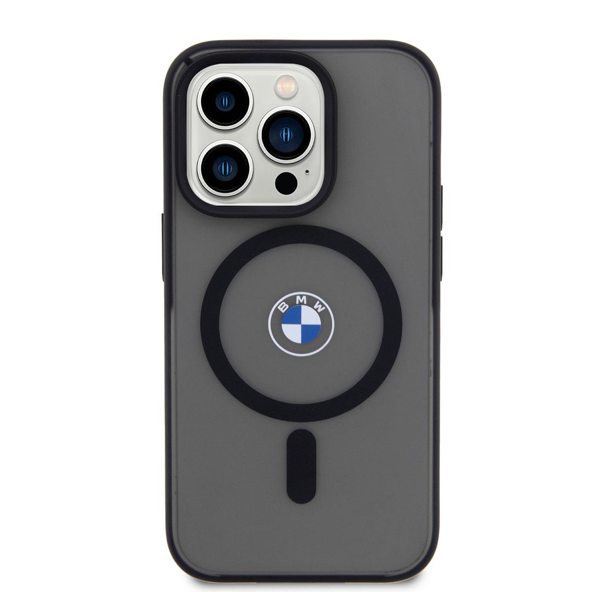 Apple iPhone 14 Pro Max Kılıf BMW Magsafe Şarj Özellikli Transparan Logolu İmza Dizayn Kapak