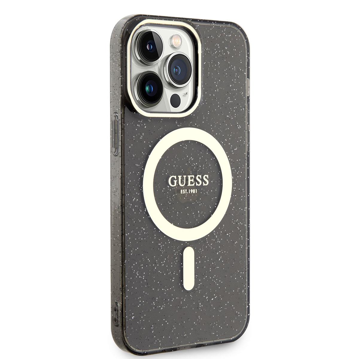 Apple iPhone 14 Pro Max Kılıf GUESS Magsafe Şarj Özellikli Glitter Kapak