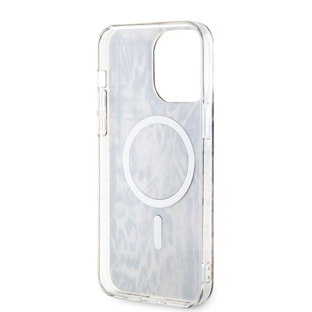 Apple iPhone 14 Pro Max Kılıf GUESS Magsafe Şarj Özellikli Leopar Desenli Kapak