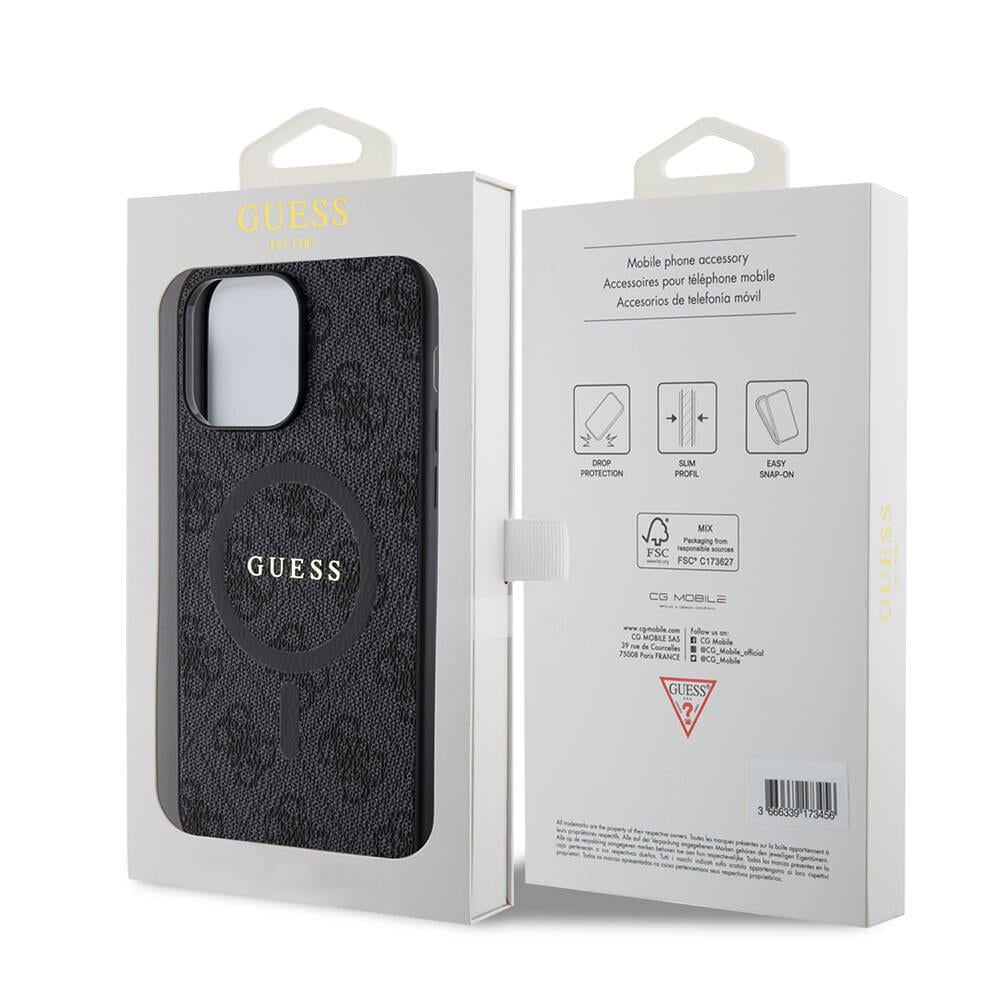 Apple iPhone 14 Pro Max Kılıf Guess Orjinal Lisanslı Magsafe Şarj Özellikli 4G Desenli Yazı Logolu Kapak