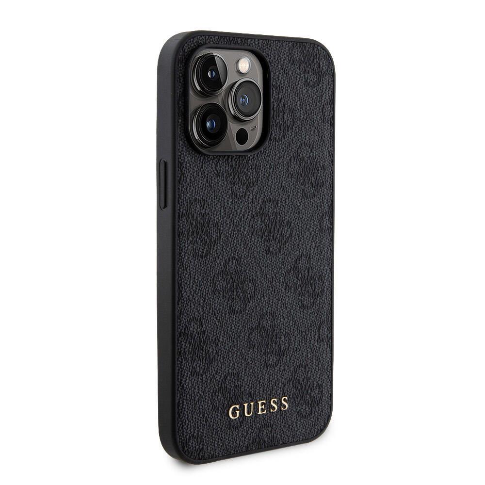 Apple iPhone 14 Pro Max Kılıf Guess Orjinal Lisanslı Magsafe Şarj Özellikli Yazı Logolu 4G Desenli Kapak + Powerbank 5000mAh 2in1 Set