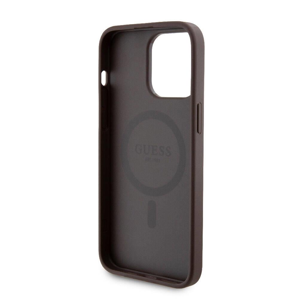 Apple iPhone 14 Pro Max Kılıf Guess Orjinal Lisanslı Magsafe Şarj Özellikli Yazı Logolu 4G Desenli Kapak + Powerbank 5000mAh 2in1 Set
