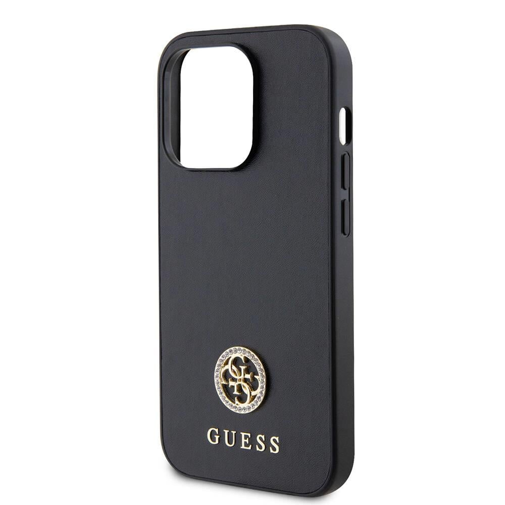 Apple iPhone 14 Pro Max Kılıf Guess Orjinal Lisanslı Deri 4G Metal Logo Strass Kapak