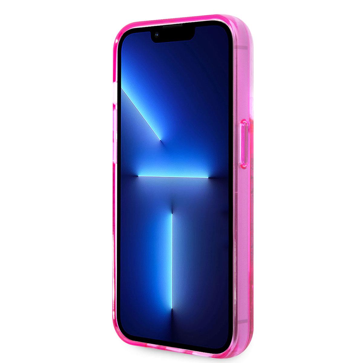 Apple iPhone 14 Pro Max Kılıf GUESS Transparan Sıvılı Simli Dizayn Kapak