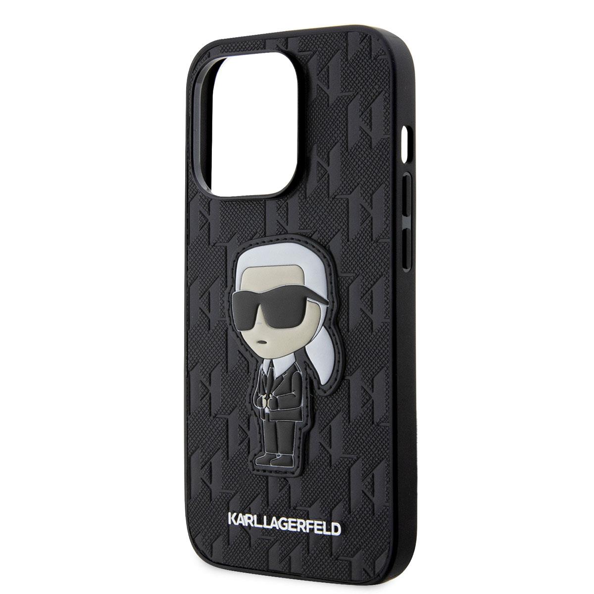 Apple iPhone 14 Pro Max Kılıf Karl Lagerfeld Saffiano Deri Karl Dizayn Kapak