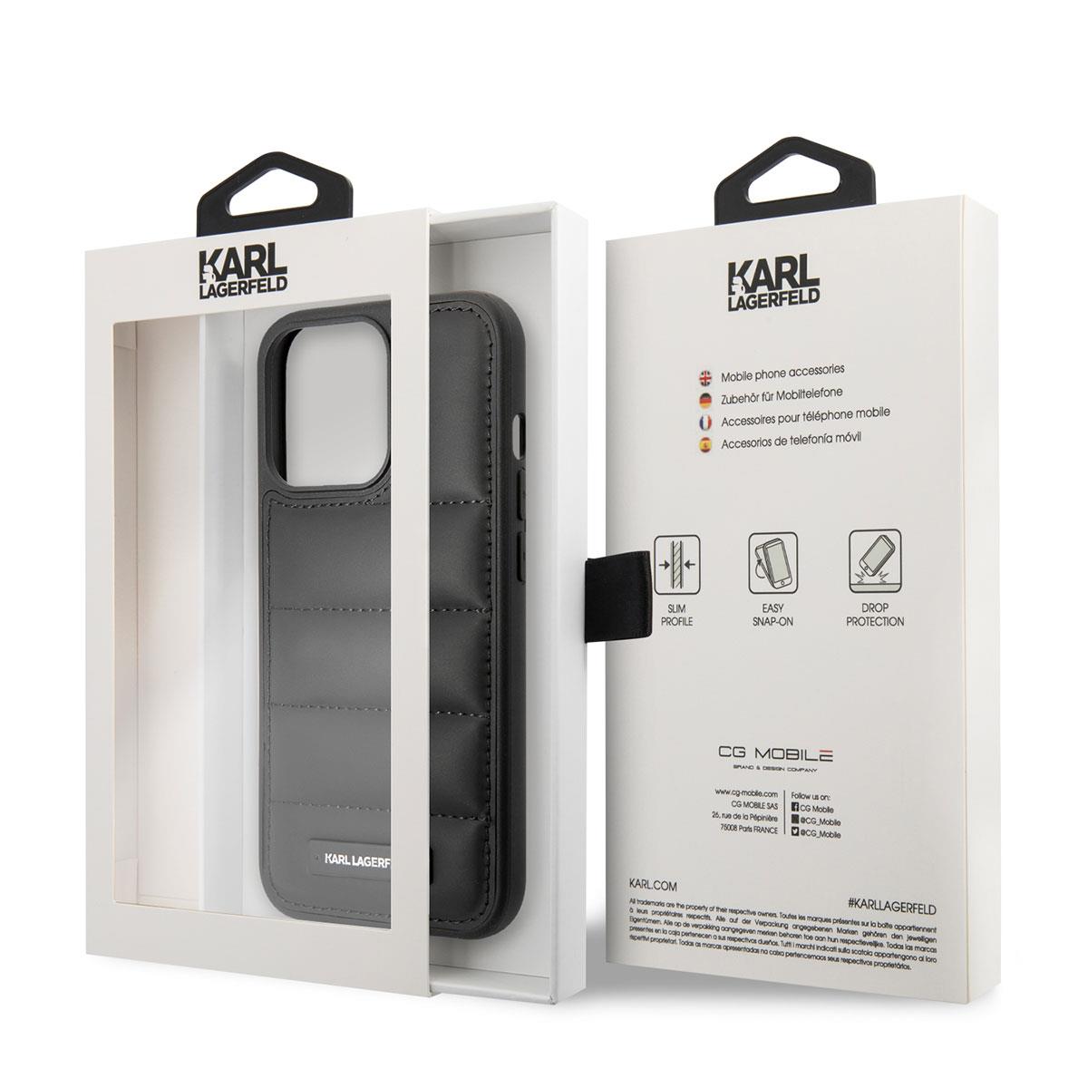 Apple iPhone 14 Pro Max Kılıf Karl Lagerfeld Nylon Puffy Airbag Dizayn Kapak