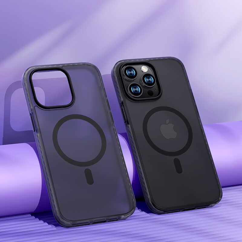 Apple iPhone 14 Pro Max Kılıf Kenarları Silikon Airbagli Mat Arka Yüzey Benks Icesand Kapak