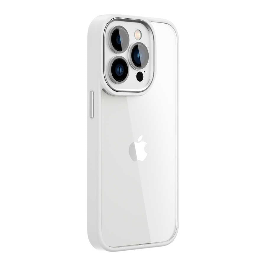 Apple iPhone 14 Pro Max Kılıf Wiwu VCC-104 Lens Korumalı Renkli Kenar Arkası Şeffaf Vivid Clear Kapak