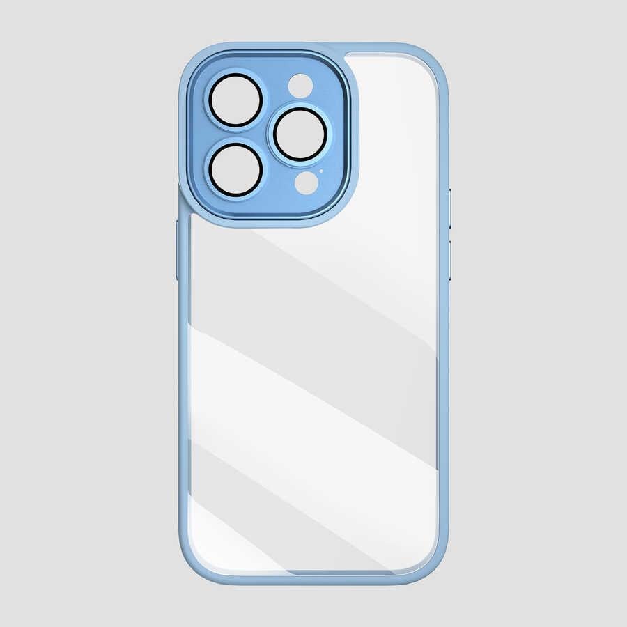 Apple iPhone 14 Pro Max Kılıf Wiwu VCC-104 Lens Korumalı Renkli Kenar Arkası Şeffaf Vivid Clear Kapak