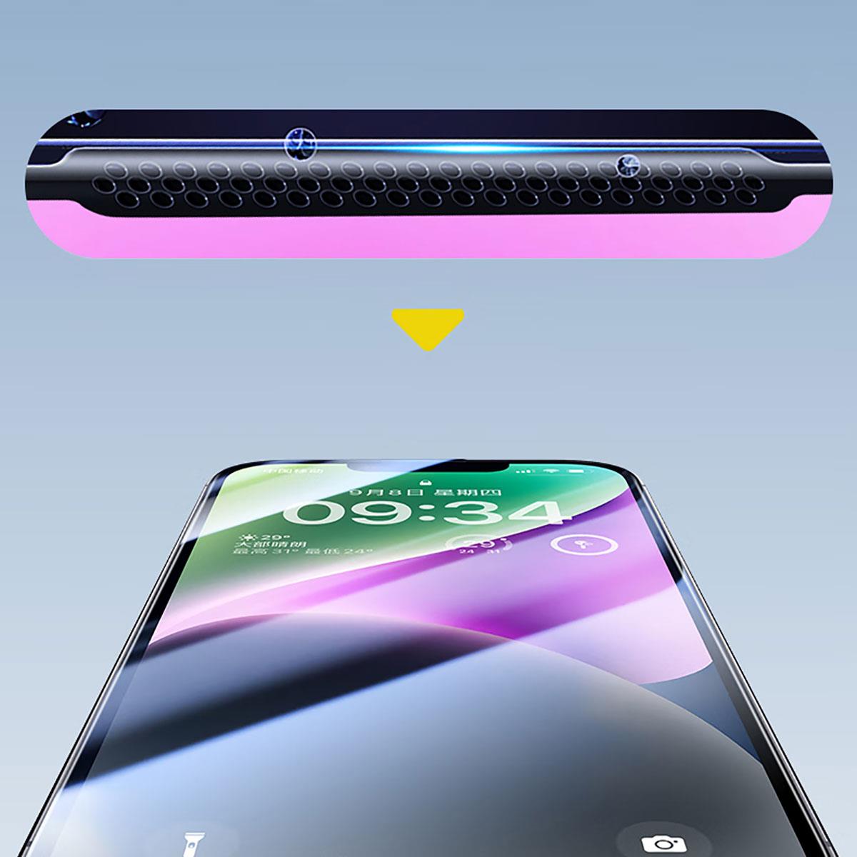 Apple iPhone 14 Pro Max Wiwu CZ-003 Mavi Işık Teknolojili Hidrofobik ve Oleofobik Parlama Önleyici Cam Ekran Koruyucu