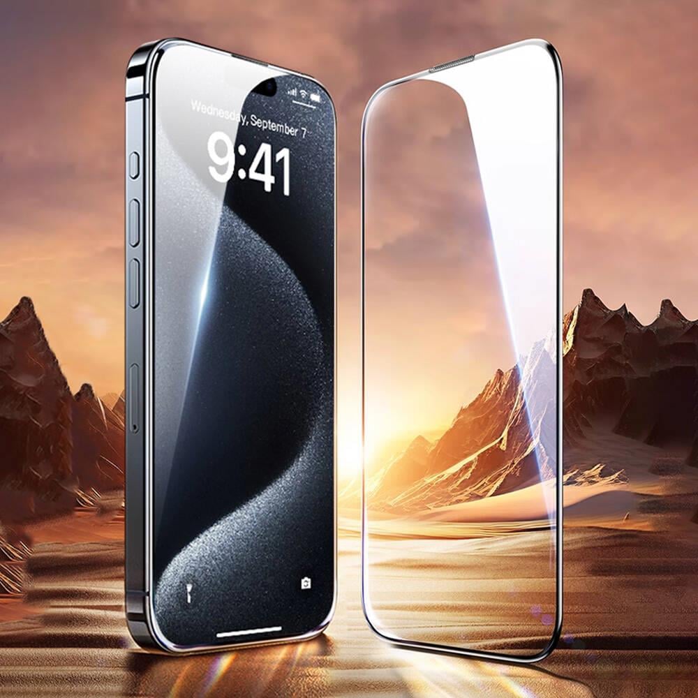 Apple iPhone 14 Pro Wiwu GT-008 Polimer Oleofobik Kaplama Şeffaf Pürüzsüz Temperli Cam Ekran Koruyucu 10'lu Paket