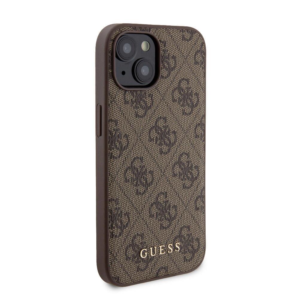 Apple iPhone 15 Kılıf Guess Orjinal Lisanslı Magsafe Şarj Özellikli Yazı Logolu 4G Desenli Kapak + Powerbank 5000mAh 2in1 Set