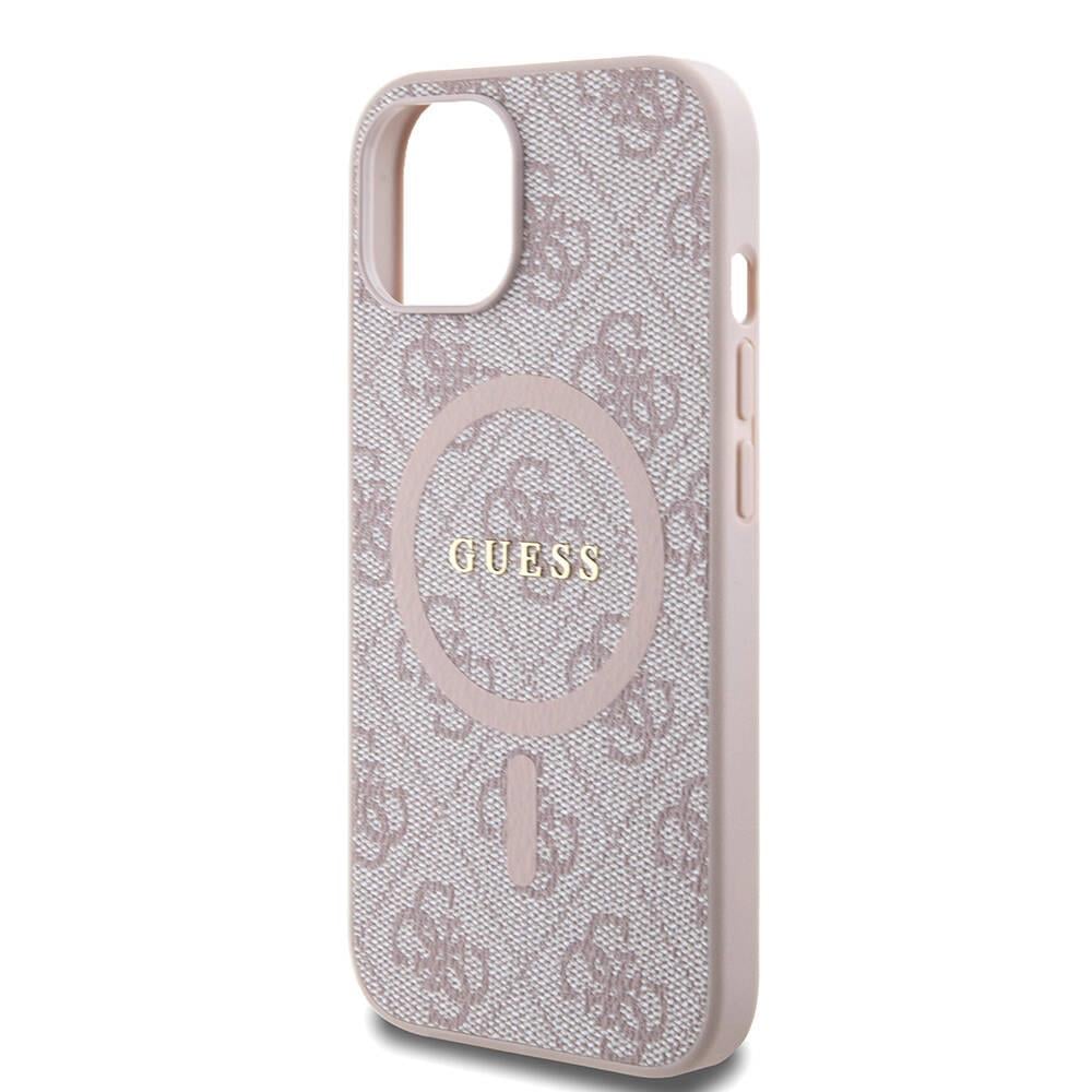 Apple iPhone 15 Kılıf Guess Orjinal Lisanslı Magsafe Şarj Özellikli 4G Desenli Yazı Logolu Kapak