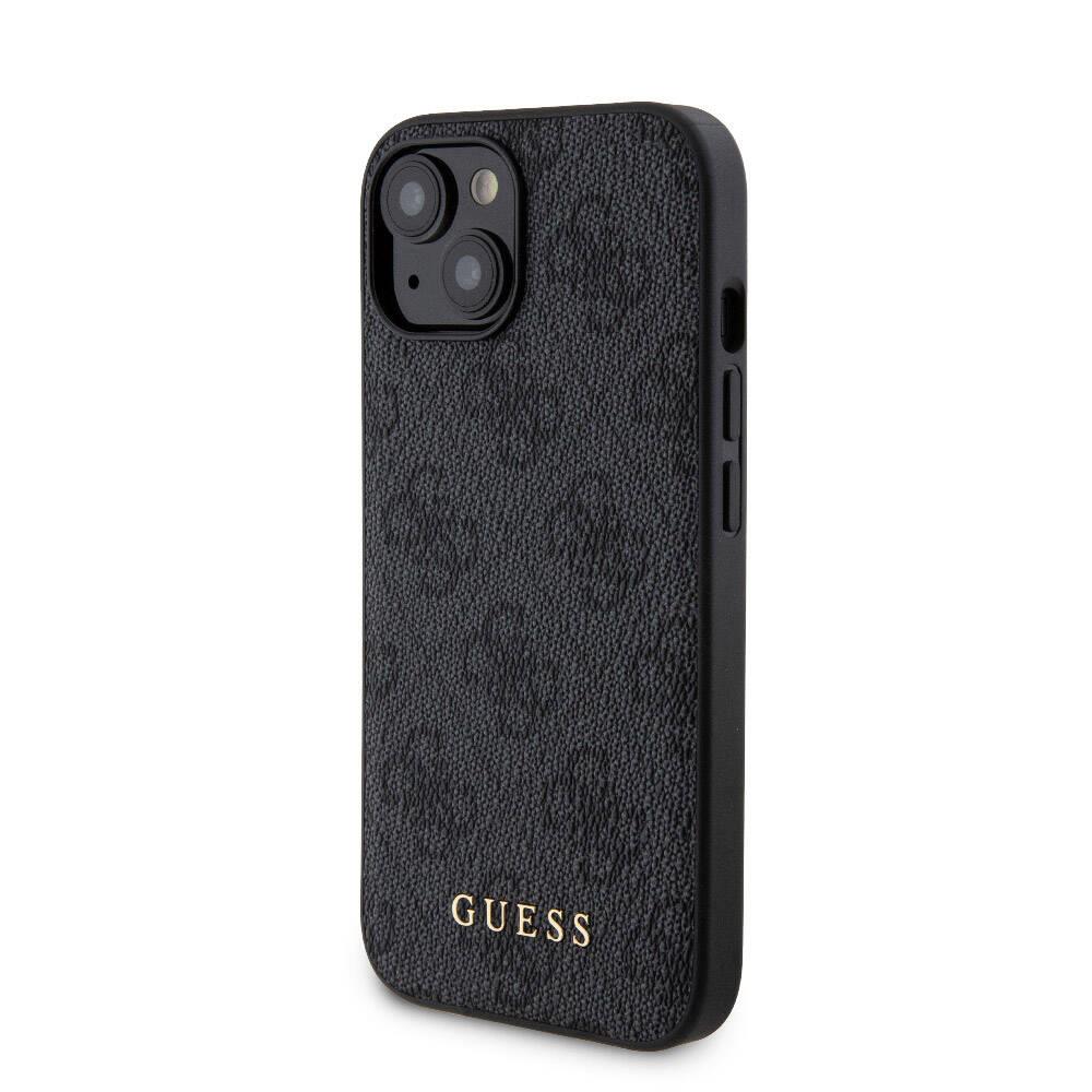 Apple iPhone 15 Kılıf Guess Orjinal Lisanslı Magsafe Şarj Özellikli Yazı Logolu 4G Desenli Kapak + Powerbank 5000mAh 2in1 Set
