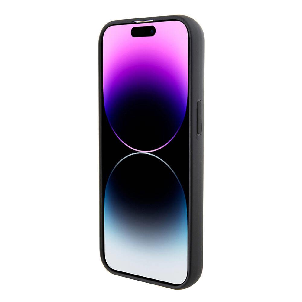 Apple iPhone 15 Kılıf Karl Lagerfeld İkonik Fixed Glitter Metal Logo Orjinal Lisanslı Kapak