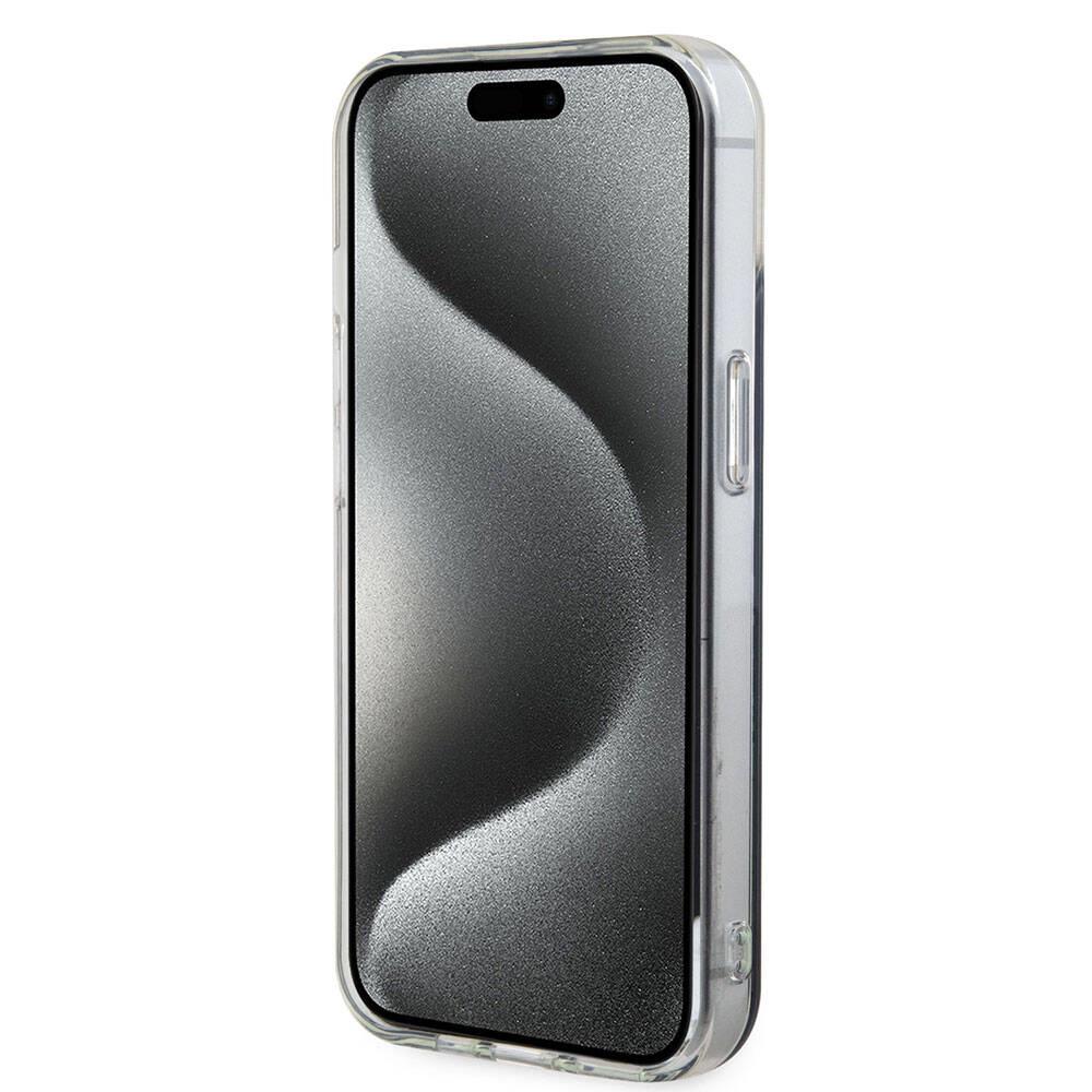 Apple iPhone 15 Plus Kılıf Guess Orjinal Lisanslı Magsafe Şarj Özellikli Yazı Logolu Iridescent Kapak