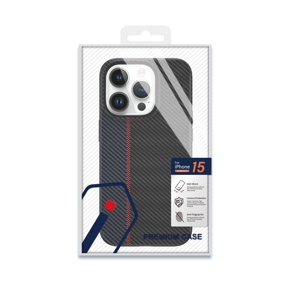 Apple iPhone 15 Plus Kılıf Wiwu LCC-107 Karbon Fiber Magsafe Şarj Özellikli Kamera Korumalı Kabon Kapak