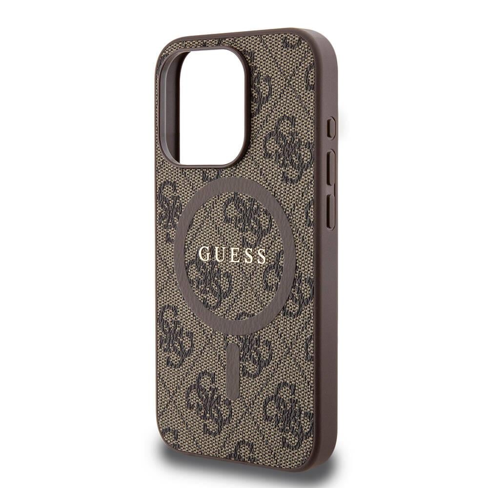 Apple iPhone 15 Pro Kılıf Guess Orjinal Lisanslı Magsafe Şarj Özellikli 4G Desenli Yazı Logolu Kapak