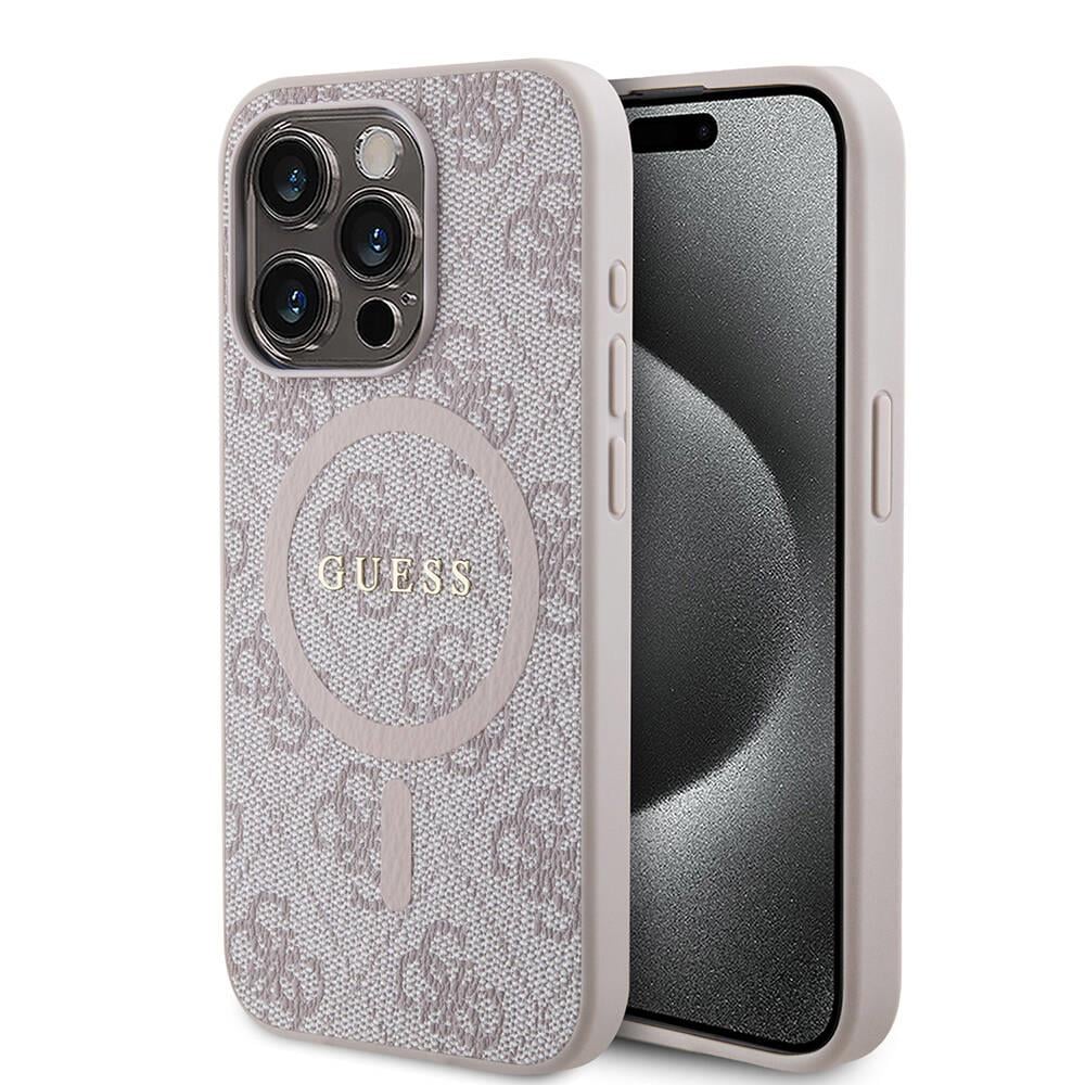 Apple iPhone 15 Pro Kılıf Guess Orjinal Lisanslı Yazı Logolu Disco Script Metal Kapak