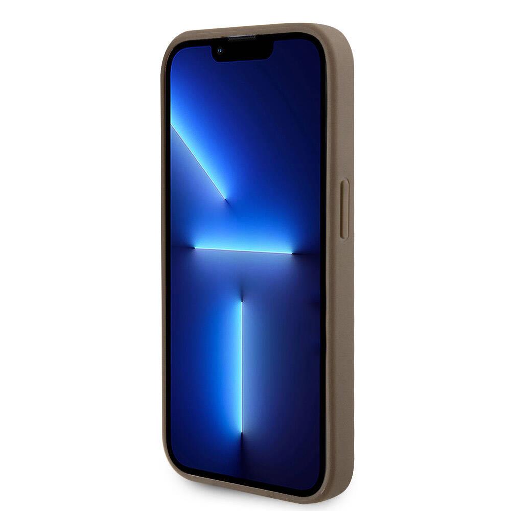 Apple iPhone 15 Pro Kılıf Guess Orjinal Lisanslı Delikli Yazı ve 4G Glitter Büyük Metal Logolu Kapak
