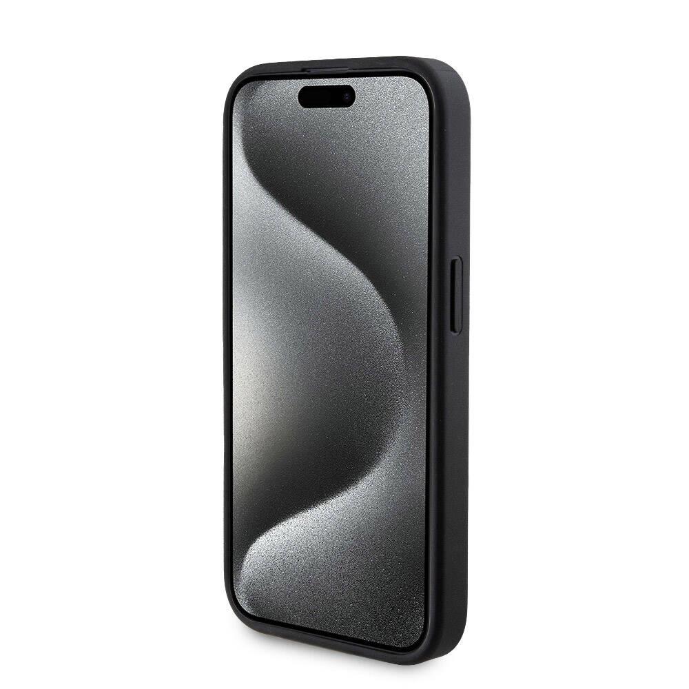 Apple iPhone 15 Pro Kılıf Guess Orjinal Lisanslı Magsafe Şarj Özellikli Yazı Logolu 4G Desenli Kapak + Powerbank 5000mAh 2in1 Set